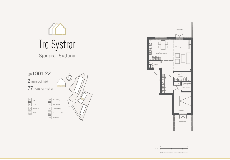 2-rumslägenhet i Märsta, Ciderfabrikens väg - bild 1